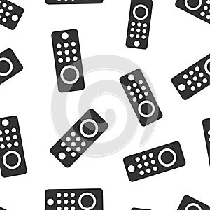 Tv remote icon in flat style. Television sign vector illustration on white isolated background. Broadcast seamless pattern