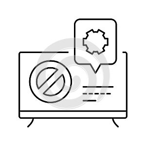 tv repair line icon vector illustration