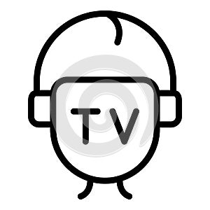 Tv reporter icon outline vector. News media