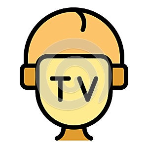 Tv reporter icon vector flat