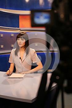 TV reporter in studio