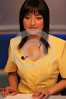 TV reporter in studio
