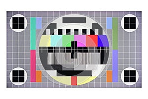 TV screen color test card no signal