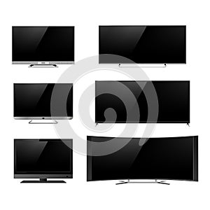 TV screen lcd monitor template electronic device technology digital device display vector illustration.