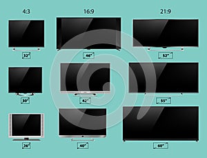 TV screen lcd monitor template electronic device technology digital device display vector illustration.