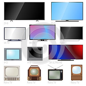 TV screens vector illustration