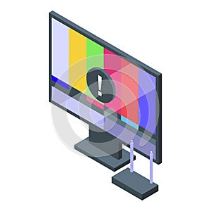 Tv set error icon isometric vector. Lost connection