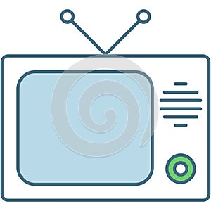 TV set icon vector old vintage television