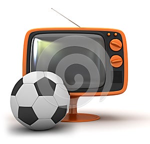 Tv and soccer ball