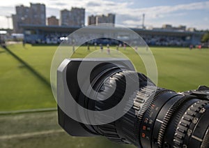 TV at the soccer. Football Match Camera
