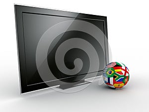 TV with soccerball