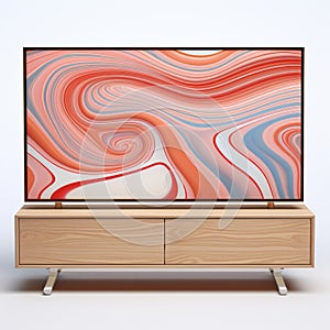 Tv Stand: Algorithmic Art On White Background