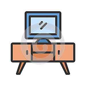 TV Stand Icon Image.