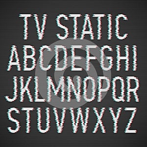 TV static effect font photo