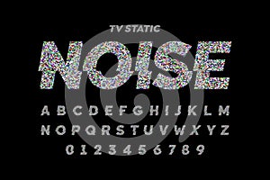 TV static noise effect font