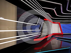 TV studio - illuminated linear design