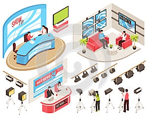 TV Studio Isometric Set