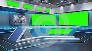 Tv Studio. Studio. News studio. Newsroom Background for News Broadcasts. Blurred of studio at TV station. News channel