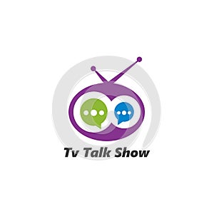 tv talk show logo icon vector illustration