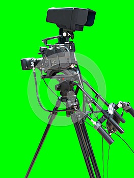 TV television video camera isolated on green