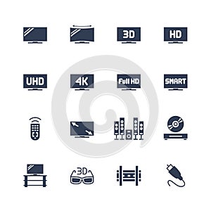 TV and televison equipment icons photo