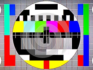 TV Test Pattern generated by a Monoscope â€“ Original Photo from a vintage Television