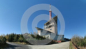 The TV tover on the summit of Lysa hora mountain in Beskydy mountains