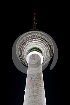 TV tower in Berlin at night
