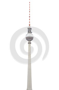 Tv tower in Berlin on white photo