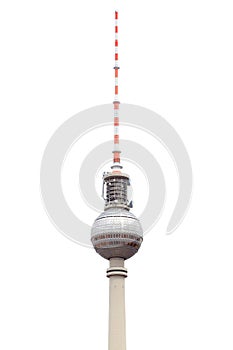 Tv tower in Berlin on white