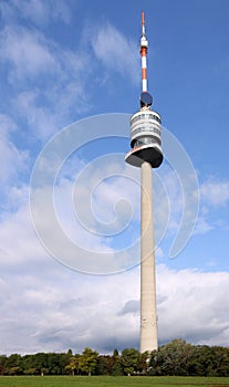 Tv tower Donauturm in Donau Park Vienna