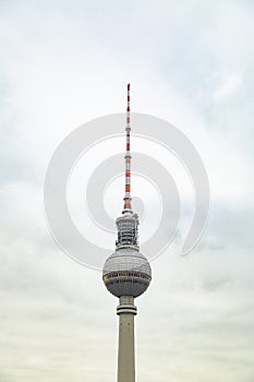 TV tower Fernsehturm in Berlin against sky