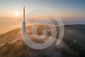 TV tower in Matra, hungary