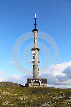 TV tower on a mountaintop in Norway