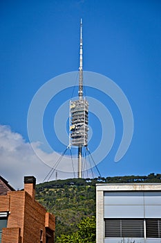 Tv Tower, Teletower Torre de Collserola in Barcelona, Spain.