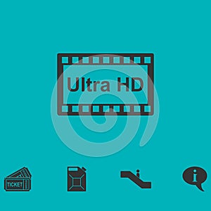 TV Ultra HD icon flat