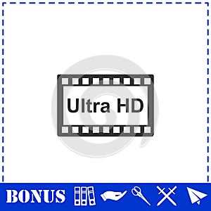 TV Ultra HD icon flat