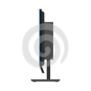 TV unit communication equipment screen vector. Interior multimedia electronic icon television side view