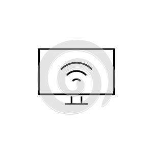 tv, wi fi icon. Element of television icon for mobile concept and web apps. Thin line tv, wi fi icon can be used for web and