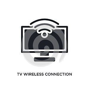 tv wireless connection isolated icon. simple element illustration from ultimate glyphicons concept icons. tv wireless connection