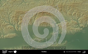 Tvarditsa outlined, Bulgaria. Physical