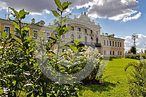 Tver.Tver Imperial travel Palace. 18th century. Cathedral square, view from the Volga embankment. The Palace Of Oldenburg. Summer