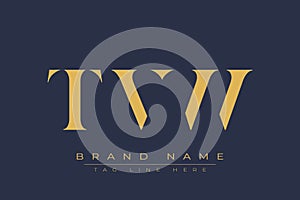 TVW abstract letter logo design