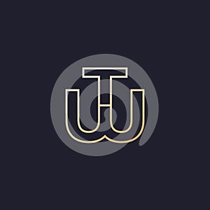 TW letters logo, line monogram vector design