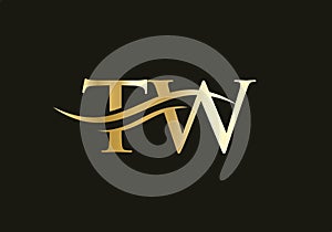 TW logo. Monogram letter TW logo design Vector. TW letter logo design photo
