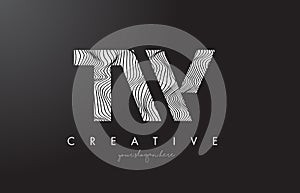 TW T W Letter Logo with Zebra Lines Texture Design Vector. photo
