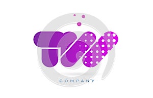 tw t w pink dots letter logo alphabet icon photo