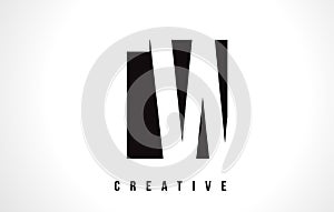 TW T W White Letter Logo Design with Black Square. photo