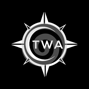 TWA abstract technology logo design on Black background. TWA creative initials letter logo concept