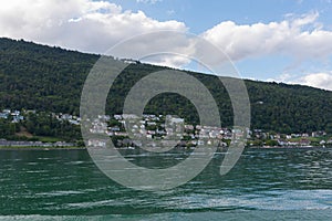 Twann, Switzerland - August 14, 2019 - Walk from Gaicht to Twann and Lake Biel photo